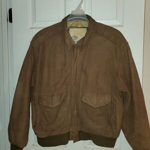 Brown Leather/Suede Bomber Jacket